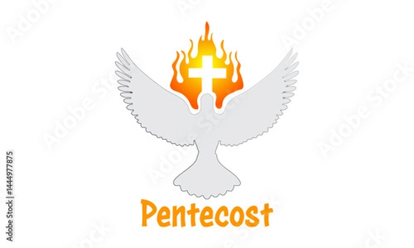 Fototapeta Pentecost poster design for print or use as card, flyer or T shirt