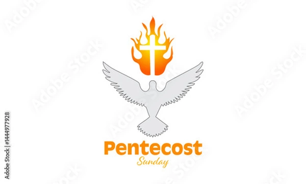 Fototapeta Pentecost poster design for print or use as card, flyer or T shirt