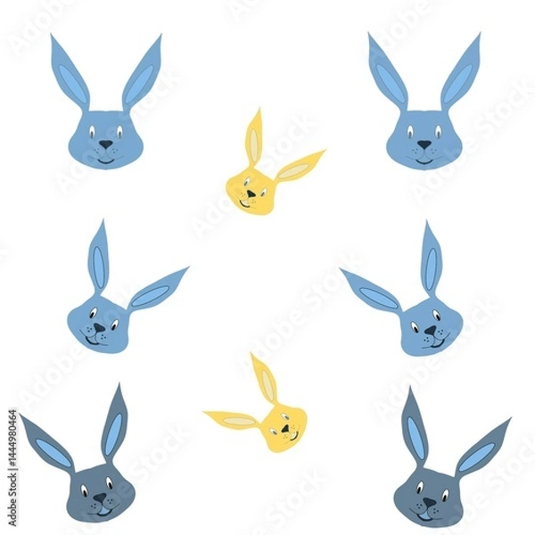 Fototapeta A vector set of rabbits