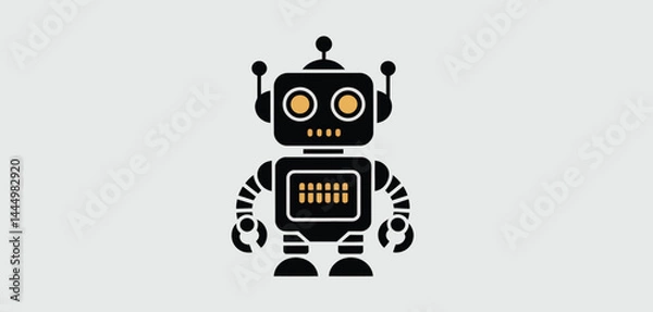 Fototapeta Cute Retro Robot Character Design Illustration