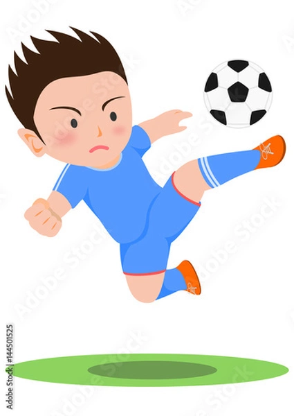 Obraz サッカー　ボレーシュート