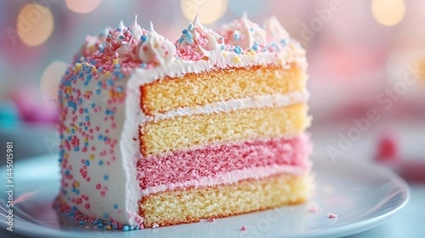 Obraz layer cake close-up texture Photography white back background