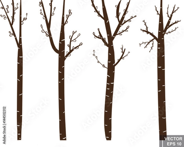 Fototapeta Tree. Trunk. Silhouette. The icon. For your design.