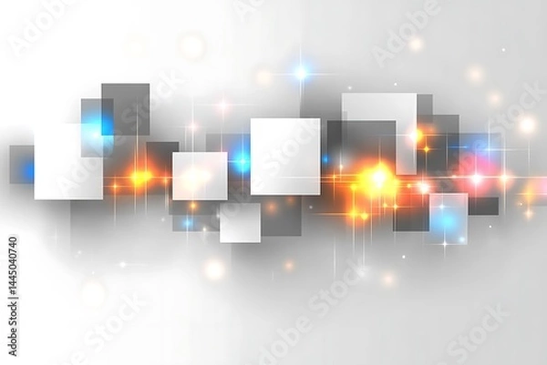 Obraz Glowing squares, abstract tech design