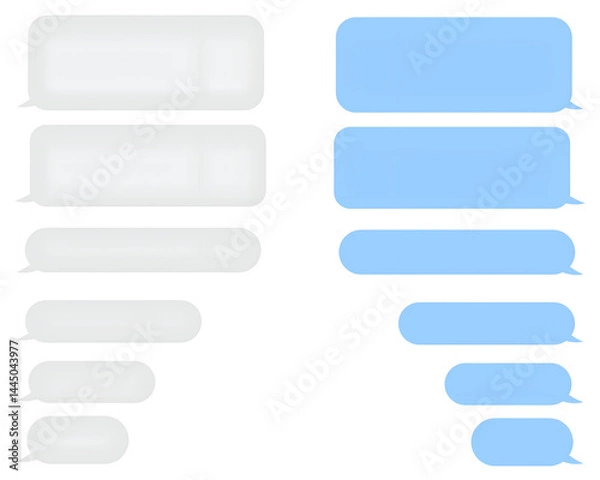 Fototapeta Message smartphone template. Mobile chatting sms app template bubbles. Message bubbles chat on smartphone icons. Phone chatting sms template bubbles