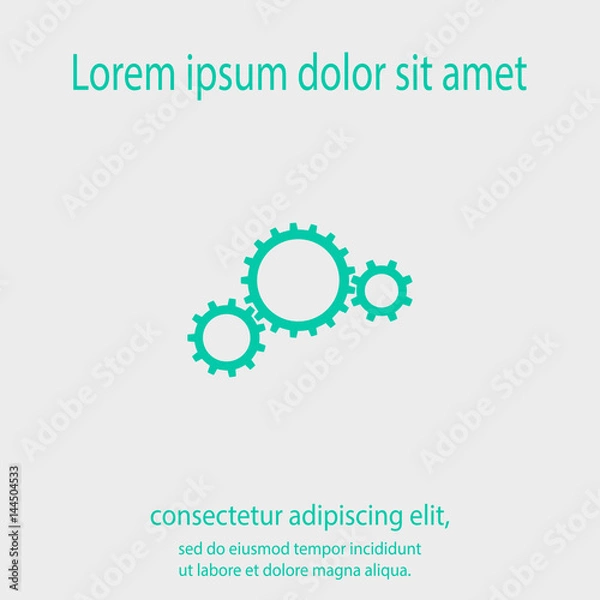 Fototapeta gears icon, vector illustration. Flat design style