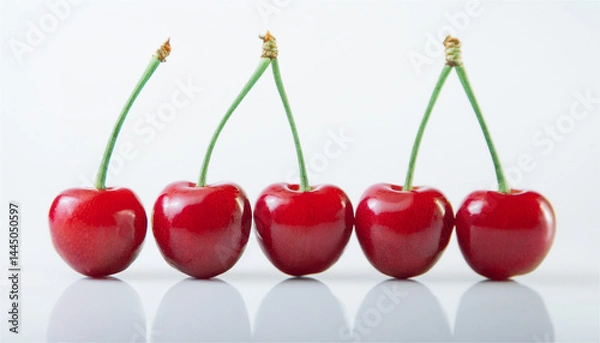 Obraz 並んだ新鮮なさくらんぼ