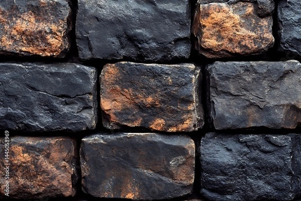 Obraz Dark and rusty stone wall texture