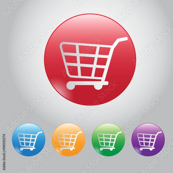 Fototapeta Vector design button buy online web botton and icon cart