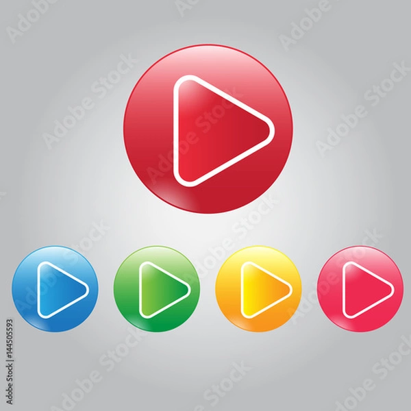 Obraz Vector modern button video play and audio
