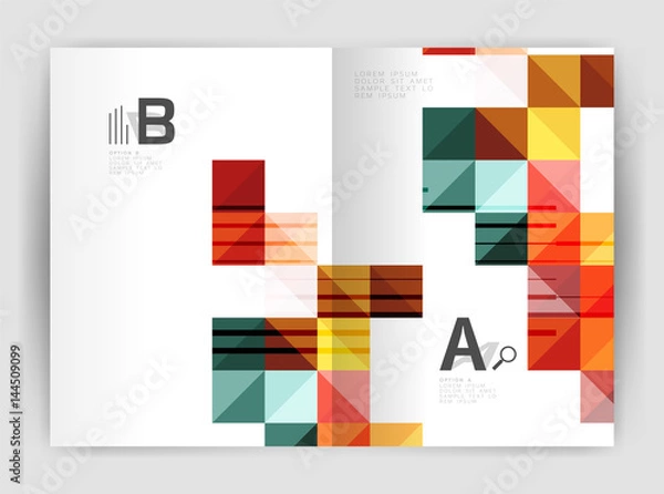 Fototapeta Minimalistic square brochure or leaflet business template