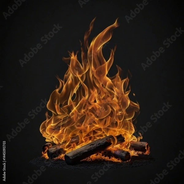 Obraz fire on a black background