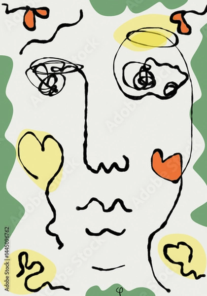 Obraz line art face drawing abstract 