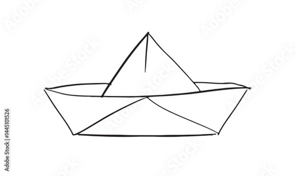 Obraz Ship boat sailboat line element design black color object ship boat vessel business success sea freedom journey water ocean doodle drawing cruise origami yacht inspiration ship boat innovation leader