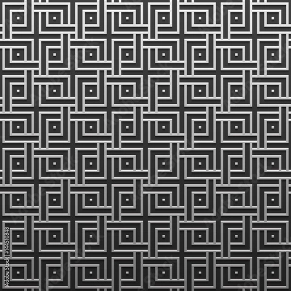 Fototapeta Silver/platinum metallic background with geometric pattern. Elegant luxury style.