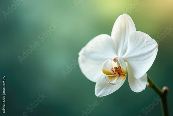 Obraz Delicate white orchid blossom, pristine background , tranquil, clean
