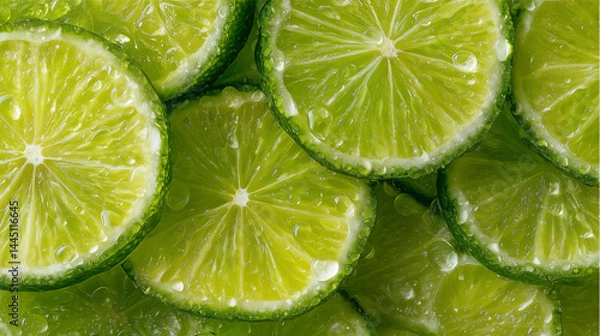 Fototapeta Lime Delight: Juicy Slices on a Clean, Solid Background