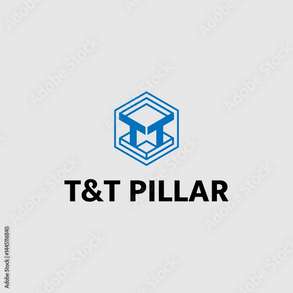 Obraz Initial letter TT logo with hexagon symbol design template inspiration