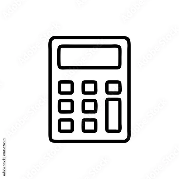 Fototapeta Calculator icon in simple line art style  