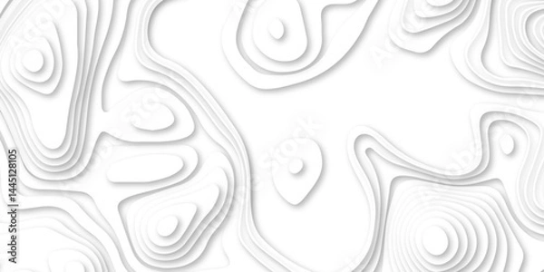 Obraz Abstract soft white background with waves, textured Papercut background. Abstract wavy line 3d paper cut white background.