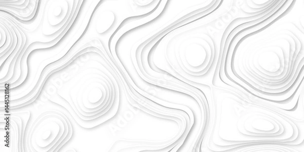 Fototapeta Abstract soft white background with waves, textured Papercut background. Abstract wavy line 3d paper cut white background.