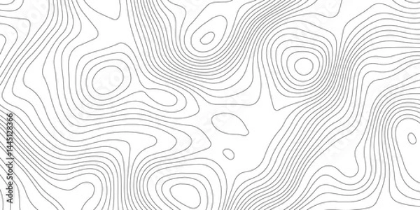Obraz Abstract topographic contours map background. Topographic map geographic mountain relief abstract lines background. Topography and geography map grid abstract backdrop, Luxury black abstract line art.