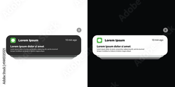 Obraz Push bar notifications icons. Message bar bubble icons