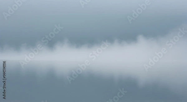Obraz Misty lake scene, soft focus, light gray tones