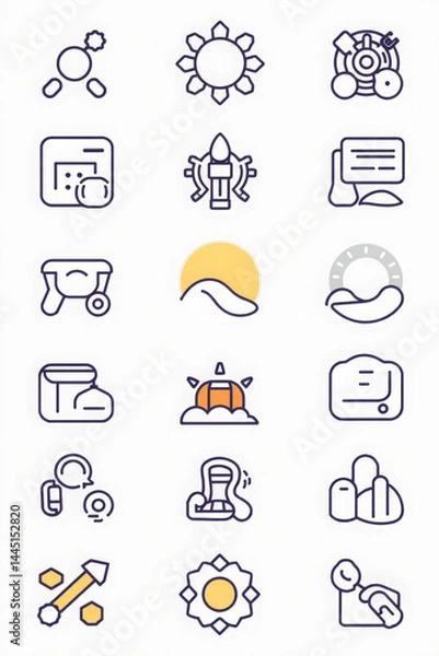 Obraz Collection of Minimalist Technology Icons