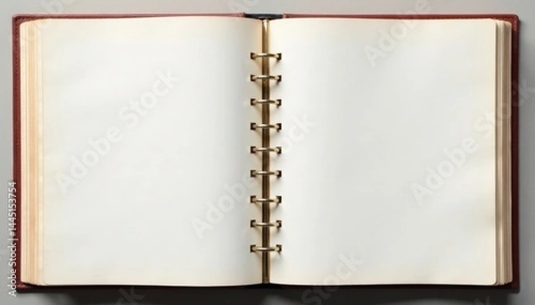 Obraz Empty vertical photo album pages with textured paper and blank spaces for customization , albums, page, empty