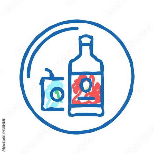 Obraz drinks department store icon doodle illustration