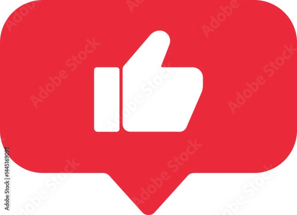 Fototapeta Thumbs up like icon in red badge