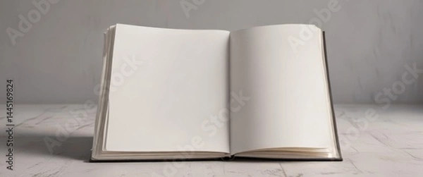 Fototapeta Blank vertical photo album mockup, open to reveal empty pages ready for design , image, white, design