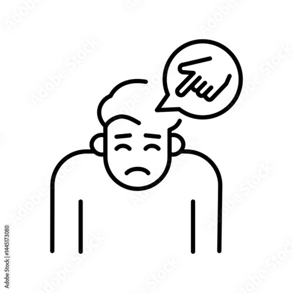 Obraz Quilt emotion black line icon for digital and print projects.