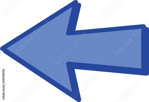 Fototapeta Navigational Guide: The blue arrow directs the viewer, a visual cue that is designed to lead the eye towards the left. The arrow is a symbol for guidance.