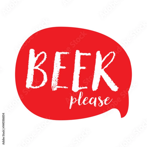 Obraz Beer Please sign red speech bubble