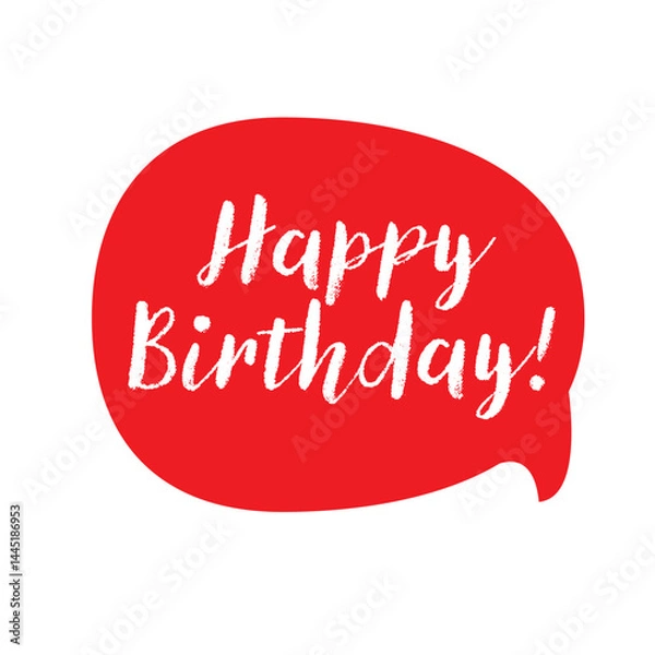Obraz Happy Birthday message bubble red