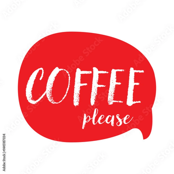 Obraz Coffee Please sign red speech bubble