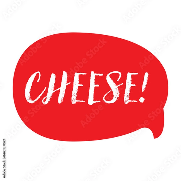 Fototapeta Cheese message bubble sign red