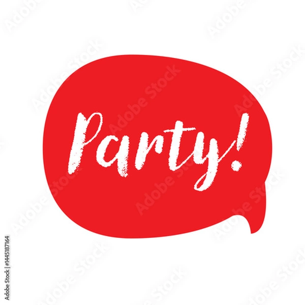 Obraz Party Message bubble red sign