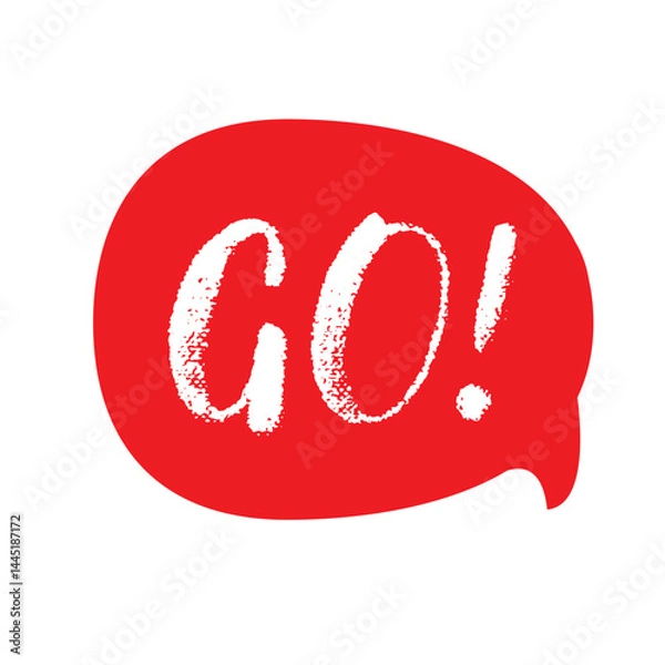 Obraz Go message bubble red sign
