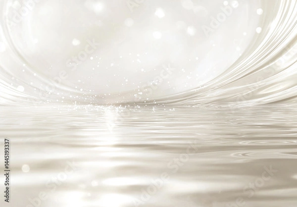 Fototapeta キラキラとした水面と銀色の背景