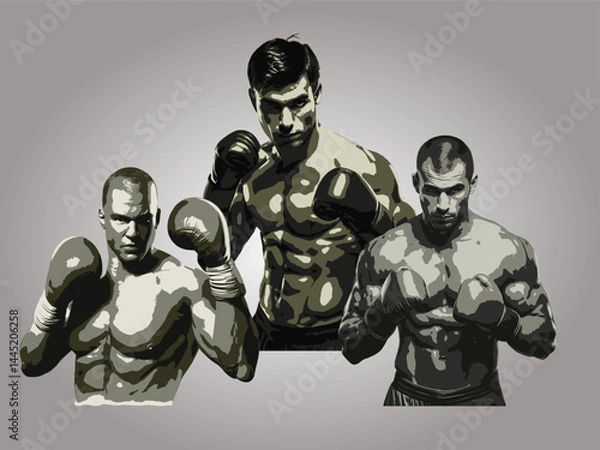 Obraz editable and colorable stroke boxer vector
