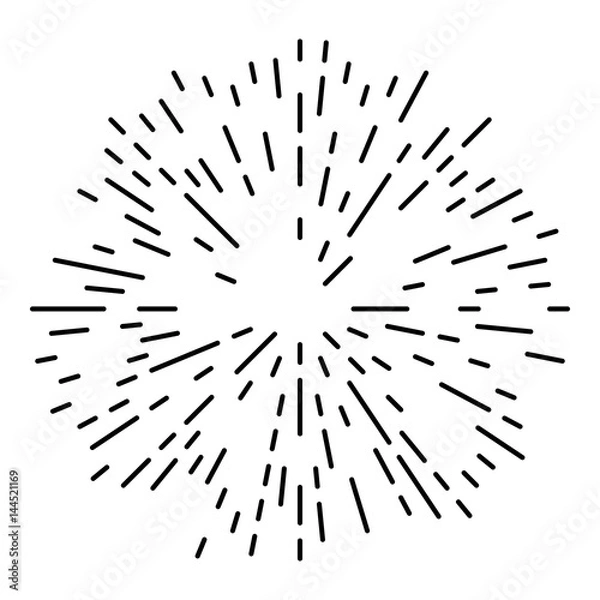 Fototapeta Starburst or Sunburst Abstract Design Element. Vector illustration isolated on white.
