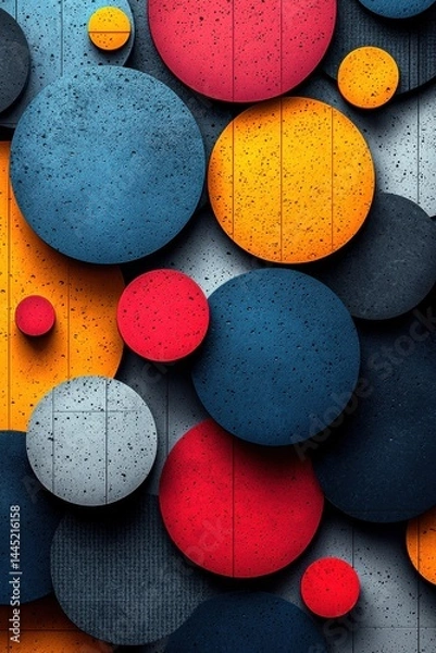 Fototapeta Abstract colorful circular pattern with vibrant artistic textured designs