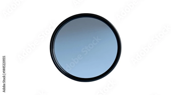 Obraz High-resolution image of a single lens filter, centered on white background with no other objects --ar 16:9