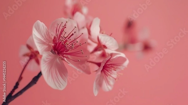 Fototapeta Delicate and graceful, the cherry blossoms are a symbol of spring and new beginnings.