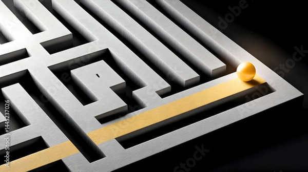 Obraz with a glowing orb at the center representing the goal