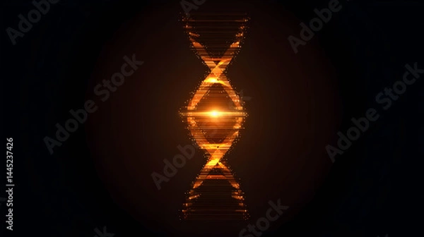 Obraz strand with business elements intertwined and glowing in center