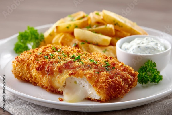 Fototapeta Vyprážaný Syr – Breaded Fried Edam Cheese with Melty Center